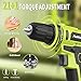 PULITUO'S 20V Cordless Drill/Driver, Electric Screwdriver - 2 Batteries, 30Nm, 21+1 Torque, 2 Speed, Keyless 3/8