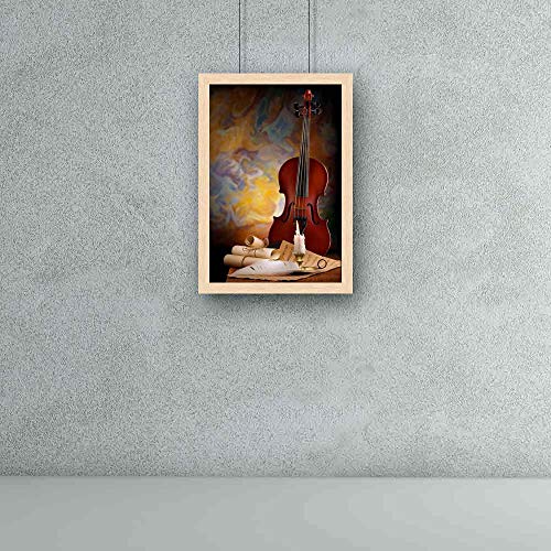 Image of ArtzFolio Antique Music Tabletop Painting Natural Brown Frame 6 x 8.3 inch (15 x 21 cms)