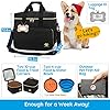 Pmpete-Dog-Travel-Bag-Airline-Approved-Week-AwayOvernight-Accessories-Tote-Organizer-with-Multi-Function-PocketsPet-Travel-Set-for-Dog-and-Cat2-Collapsible-Dog-Travel-BowlsBlack Pet Travel Set for Dog