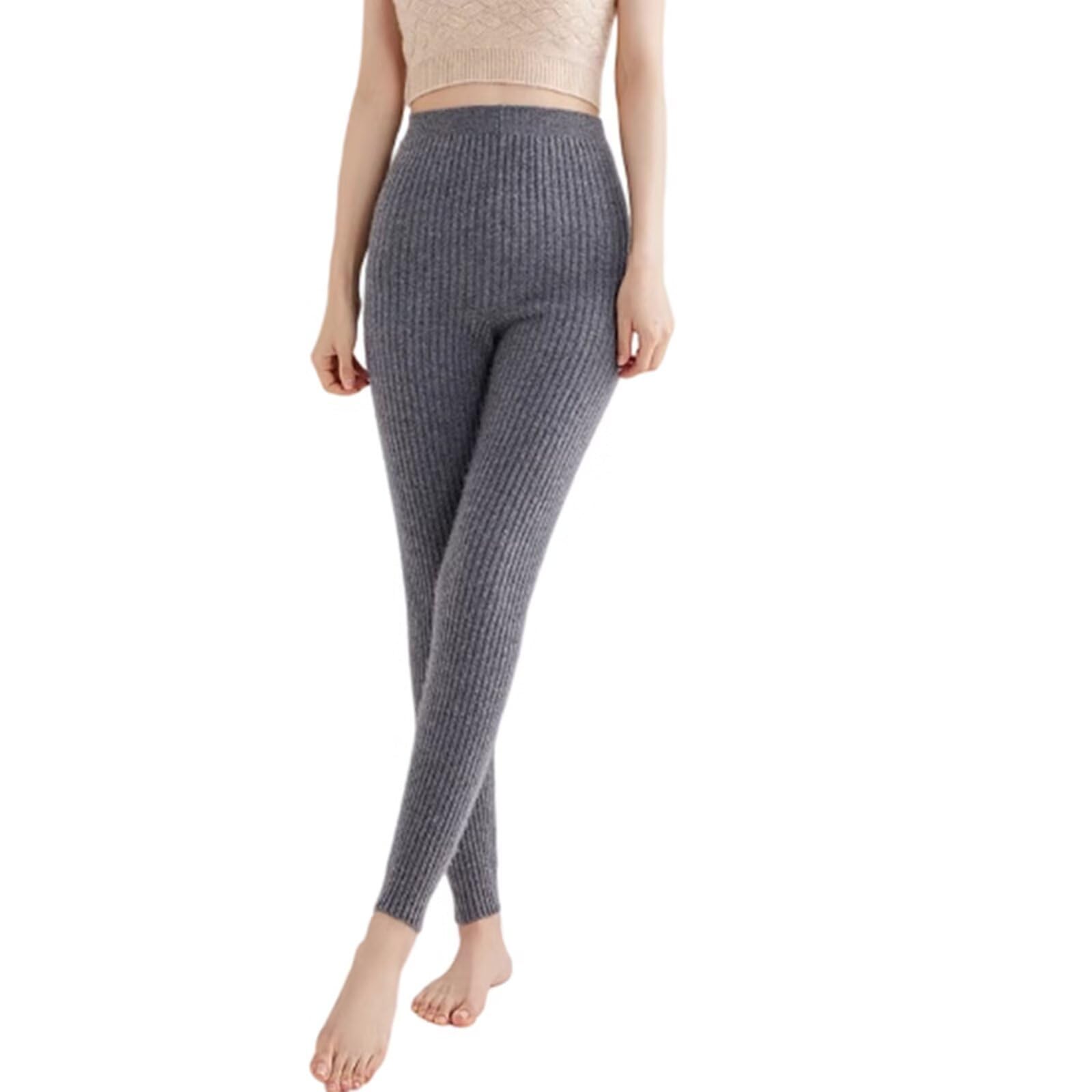 Rivccku Leggings de Cachemira 100% Mujer - Cintura Alta Termicos, Suaves & Elásticos para Invierno, Yoga y Deporte