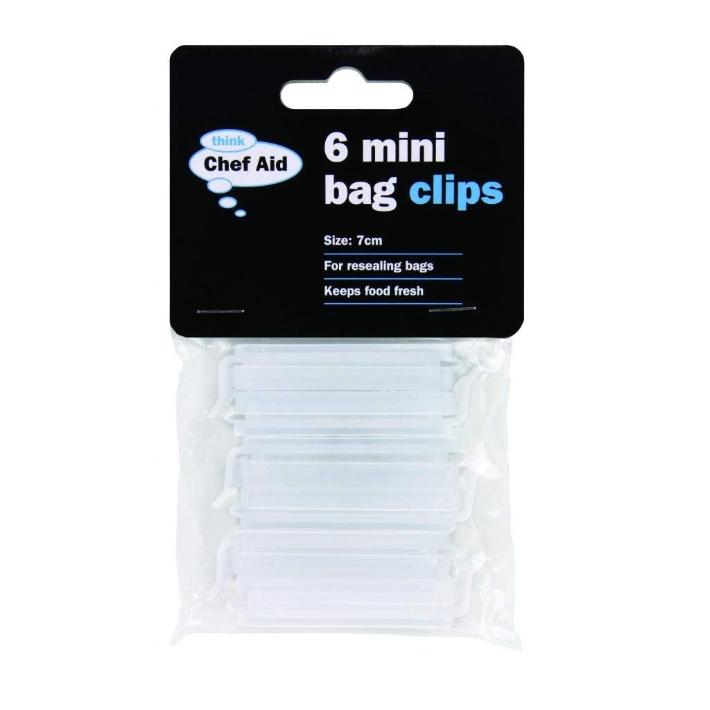 Chef Aid White 6-Piece Mini Bag Clip Set,