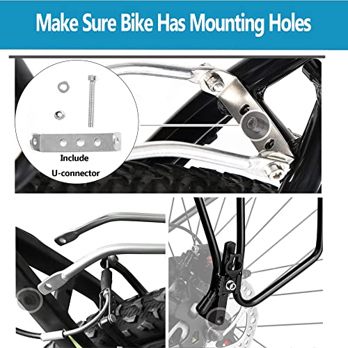 Rear Bike Rack,Bike Cargo Rack,Bicycle Pannier Rack with Reflector and Cargo Net,Height Adjustable Fit 26”-29” and 700c Bike - Image 3