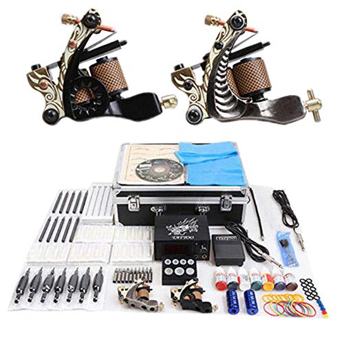 WindWilder Kit de tatouage complet - 2 machines à tatouer professionnelles - 7 couleurs Cover