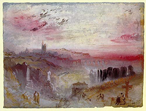 Peintes à la main chef-d'oeuvre Turner vue sur la ville huile sur toile
