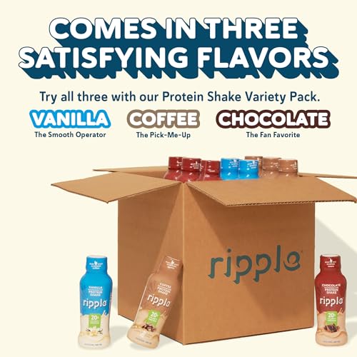 Ripple Vegan Protein Shake | Vanilla | 20g Nutritious Plant Based Pea Protein | Shelf Stable | No GMOs, Soy, Nut, Gluten, Lactose | 12 Oz, 12 Pack - Thumbnail 7