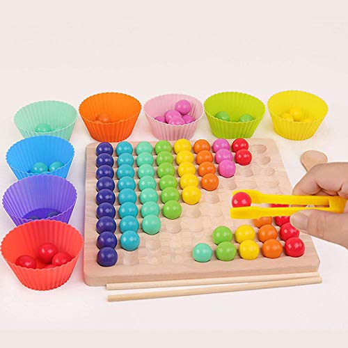 Houten Go Games Set Dots Kralen Board Games Speelgoed Rainbow Clip Kralen Puzzel, Houten Peg Board Kralen Game Rainbow… - Afbeelding 3