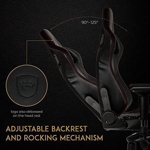 noblechairs Epic Reclining Gaming Chair and Reclining Office Chair, PU Faux Leather, Black/Red