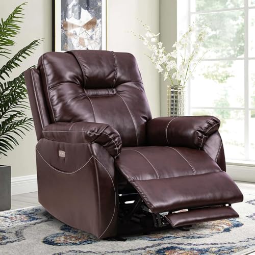 Sillón reclinable eléctrico Marrón con masaje miniatura 1