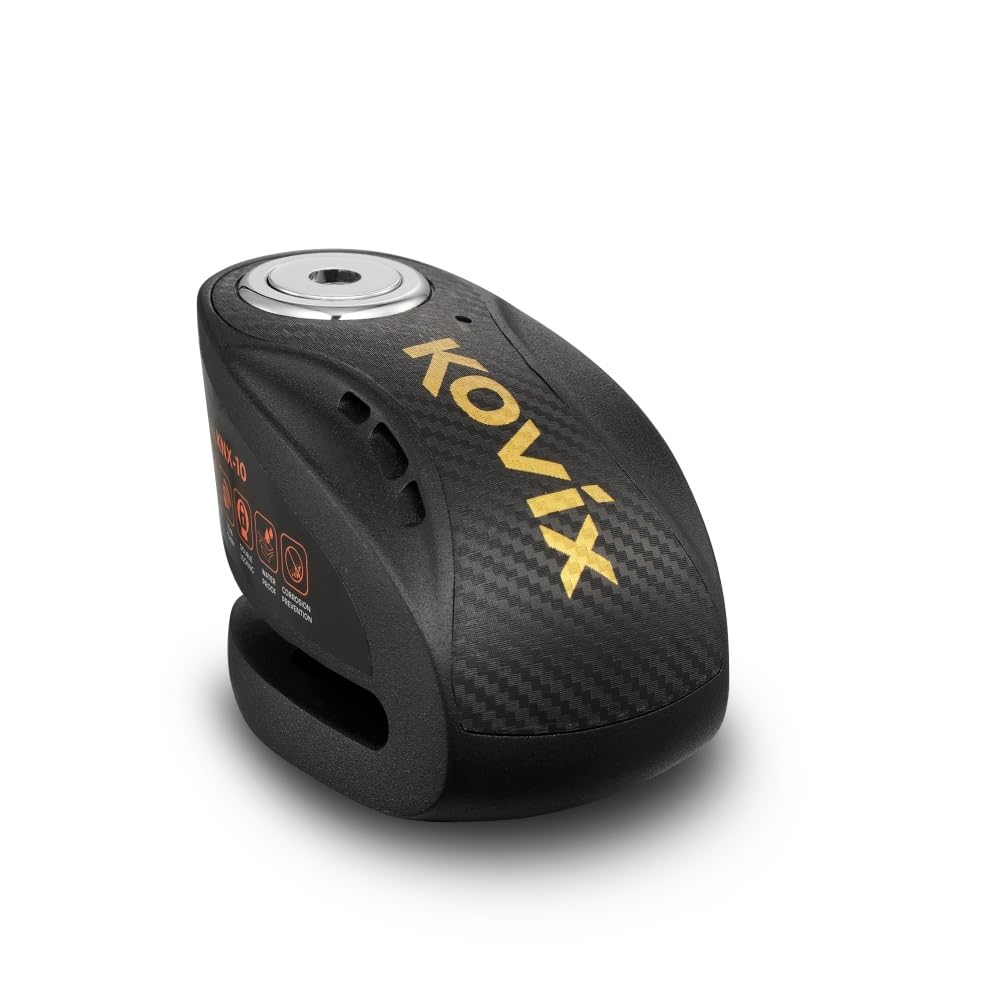 KOVIX KNX10 Disc Lock with Alarm Pin Diameter 10 mm Anti-Theft Disc Scooter Motorcycle Black