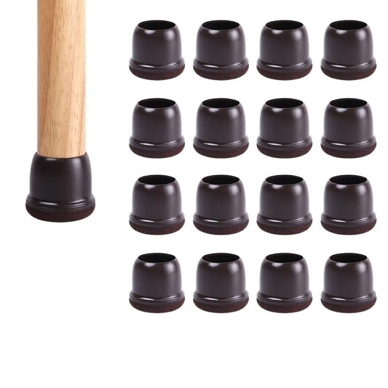 Cubrepiernas de Silla Protectores Transparentes for Patas de sillas y mesas, Tapas cuadradas y Redondas for Patas de Muebles, Cubierta Protectora de Suelo con Fondo de Fieltro, 16 Uds. (Color : Fit l