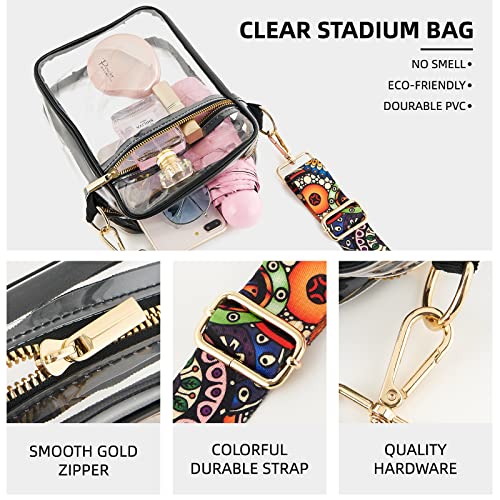 Image of Clear Crossbody Bag Stadium Approved,Adjustable Shoulder Strap Clear Crossbody Purse for Concerts,Sports Events