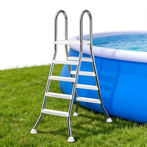 Escalera para Piscina Elevada 4 Peldaños Acero Inoxidable miniatura 1