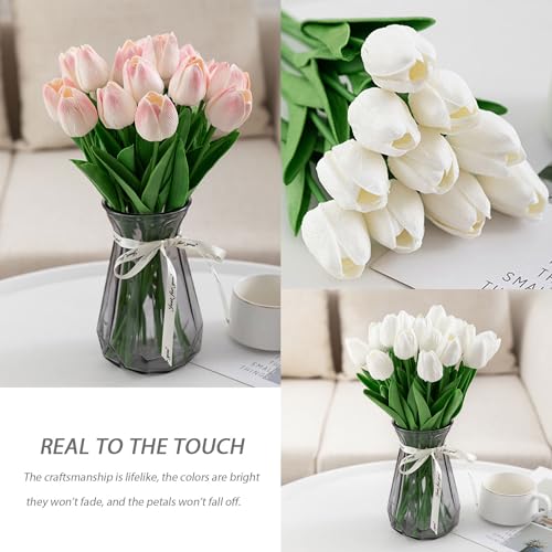 KVBUCC 16 Pieces Artificial Tulips, Artificial Tulip Bouquet, Wedding Flower Arrangement Decoration - Image 4