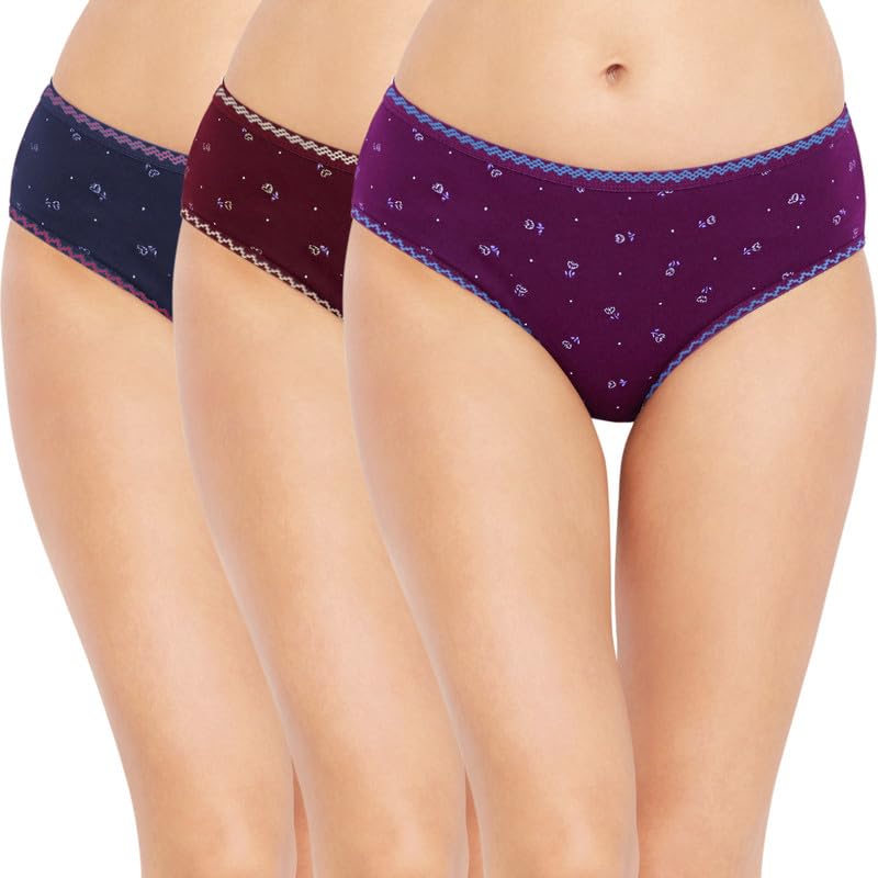 bodycare Regular Outer Elastic Brief for Women | Soft Cotton Printed Underwear | Breathable Comfort Fit | Pack of 3 Prints | Everyday Wear Innerwear Eaship-PO3-400-D-picture-46