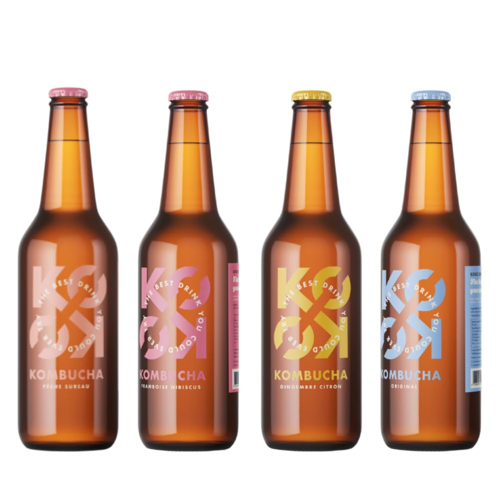 KOKO Kombucha - Saveur Pêche-Sureau (12 x 33 cl)