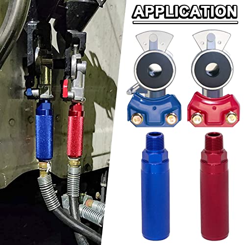 Kootans Service And Emergency Glad Hands And Anodized Aluminum Extension Handles Grips Set For Semi Truck Trailer Tractor Rvs, Air Brake Coupling Handshake, Gladhands Connector #TOP4