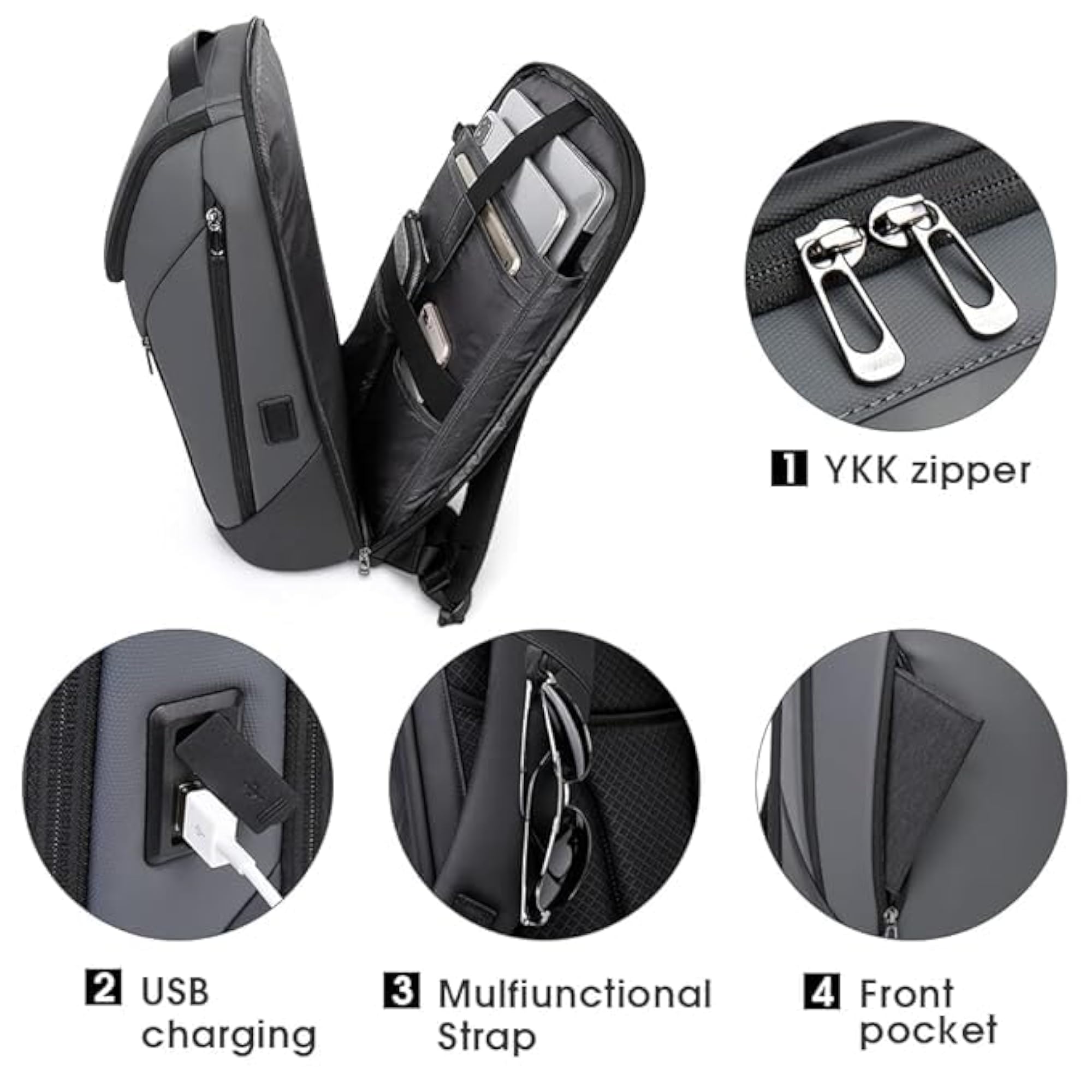 Men's Anti-Theft Sling Bag with Lock
