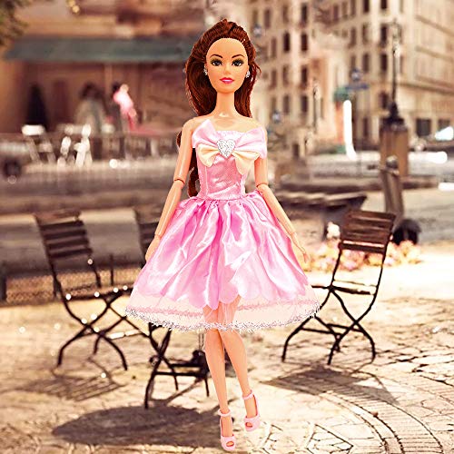 BM 22 pcs Barbi Doll Clothes and Accessories 10 pcs Party Dresses Gowns with 10 Shoes for 11.5 inch Doll - Thumbnail 2