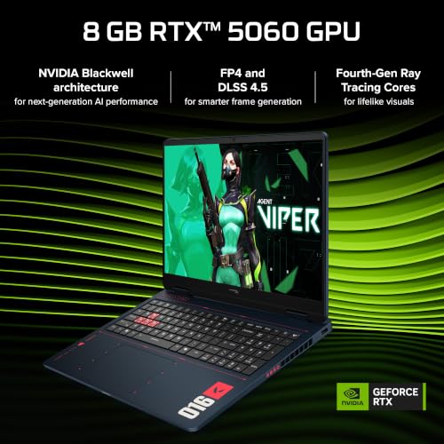 Image of HP HyperX OMEN 16 (Valorant Edition) AMD Ryzen 7 8745HX, 8GB-RTX 5060, 16GB DDR5 (Upgradeable) 1TB SSD, 165Hz, 2K, 400 nits, 3ms RT, 16'' /40.6cm, Win11, Office24, Blue, 2.47kg, ap1010AX Gaming Laptop