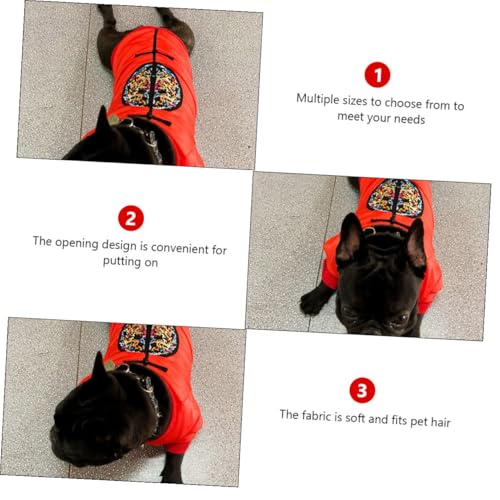Disfraz para perro estilo chino rojo talla L cálido miniatura 5