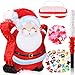 HyDren Santa Piñata 16 Inch Christmas Piñata Large with 24 Mini Stuffed Animals Confetti Stick Blindfold Bundle for Christmas Birthday Party Favors Winter Carnival Prizes Game Props