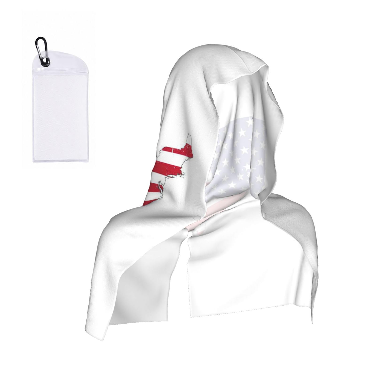DUWAA Usa Flag Map Print Cooling Hooded Sports Towel, 30×60cm Quick Drying Summer Cool Head Wrap For Neck And Face