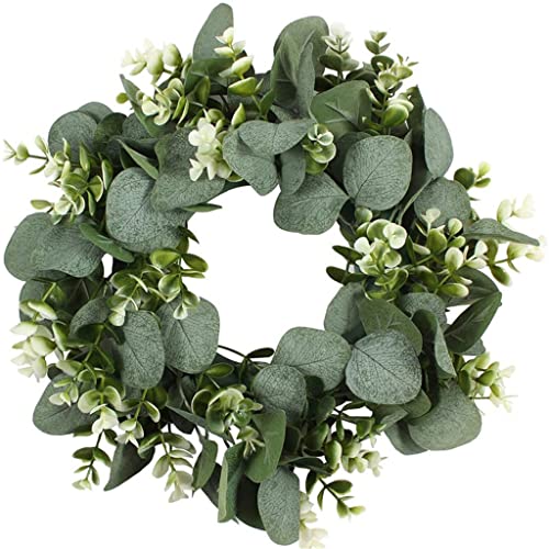 Feuilles d'eucalyptus artificielles en couronne durable pour porte et fenêtre