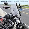 15 Motorcycle Windshield with 4PCS 49mm Quick-Release Fork Clamps, Smoke Windscreen Deflector for Harley Softail Street Bob FXBB FXBBS, Standard FXST, Low Rider FXLR, Dyna FXDB FXDL FXDC