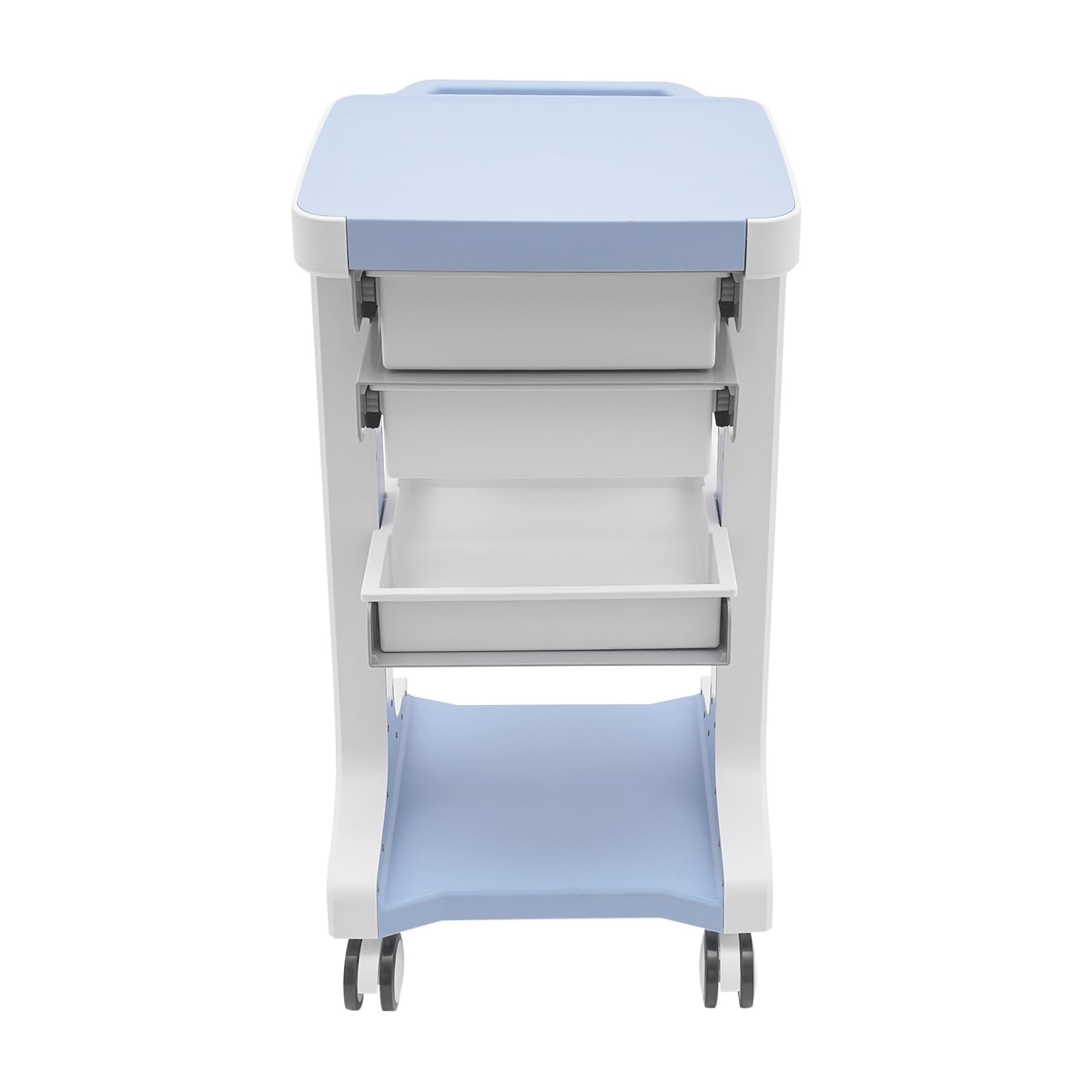Carrito de 3 Niveles para Uso General, Carrito con Ruedas para salón de Belleza con 2 gabinetes de Almacenamiento y Ruedas, Carrito con Ruedas para Equipos médicos de Belleza(Blue)