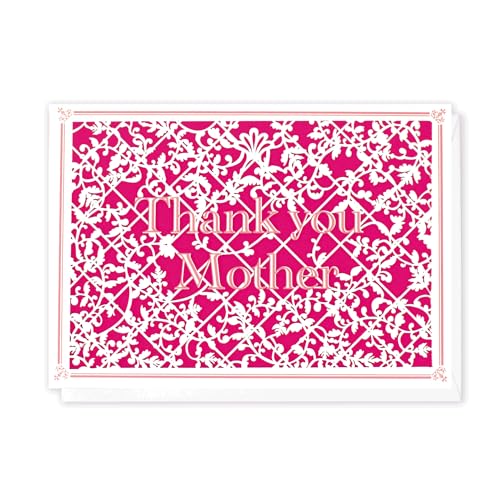 日本製 メッセージ カード 母の日 ギフト プレゼント 用 | レースと文字 リーフ ワーク カンパニー グリーティング 封筒付き セット ハンドメイド 手作り |ありがとう 感謝 おしゃれ かわいい 大人向け ギフト カーネーション 花束 手紙