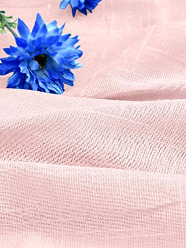 Image of Cotton Linen Solid Curtain with Eyelet Rings,Window Curtains for Pooja Room /Living Room /Dining Hall /Hotel /Bedroom /Kid Room /Kitchen (5 Feet, Baby Pink) Set of 2