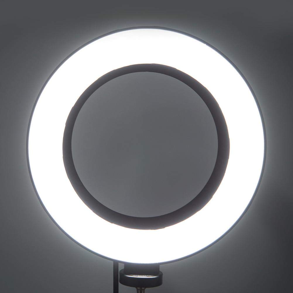 Keenso Fonrest LED Anello Luminoso con treppiede Estensibile Asta per Selfie, Lampada anulare dimmerabile da Terra/Tavolo da 6 Pollici per Fotografia Selfie Studio dal Vivo Trucco Streaming Live