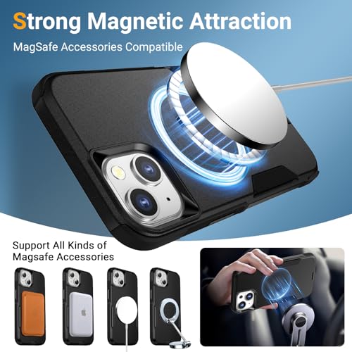 jaroco Magnetic for iPhone 13&14&15 Case Heavy Duty Rugged Dual-Layer Black - image 3