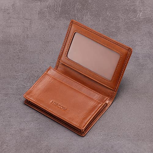 Image of HISCOW Business Card Holder with Large Compartment - Full Grain Leather
