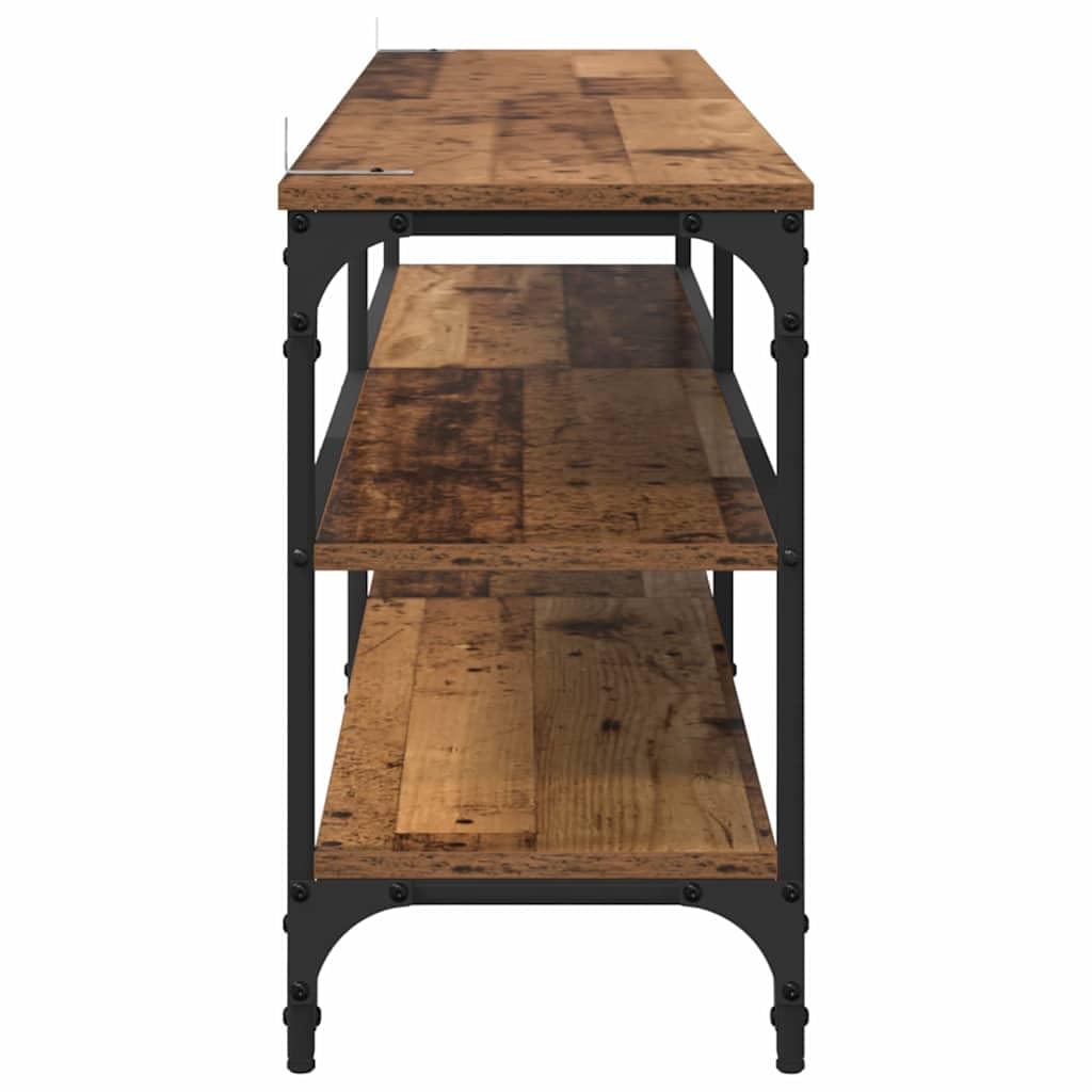 Szafka pod telewizor z drewna kompozytowego i żelaza, 160 x 30 x 50 cm, z 3 półkami, rustykalny kredens do salonu, stabilny stolik pod telewizor, nowoczesny Lowboard, praktyczna ławka pod