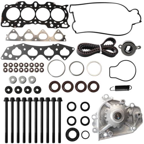 Image of HS26159PT Head Gasket Bolt Set with Timing Belt Kit with Water Pump Fit for Honda CR-V CRV 1997-2001 2.0L L4 1972cc DOHC B20Z2 Replace CPWK124 TCK184 95184K1