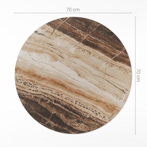 Tapis du sol vinyle ø70 cm PVC marron pour intérieur de maison - 4