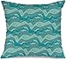 358 Poszewki na poduszki ozdobne 45 x 45 niestandardowa poszewka na poduszkę na sofę zielona fale wodne morskie czysta niebieska pianka natura abstrakcyjny jezioro przepływ wodna kreatywność duża poszewka na poduszkę poszewka na poduszkę na jesień wystrój domu