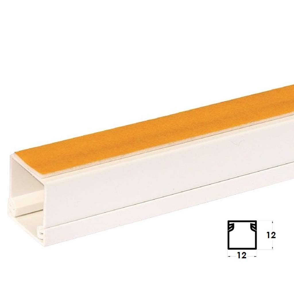 ENVA® Elektrischer Kabelkanal, weiß, selbstklebend, lackierbar, PVC, Kabelkanal, Kabelkanal, Kunststoff, Mini-Kofferraum (2, 40 x 25 mm)