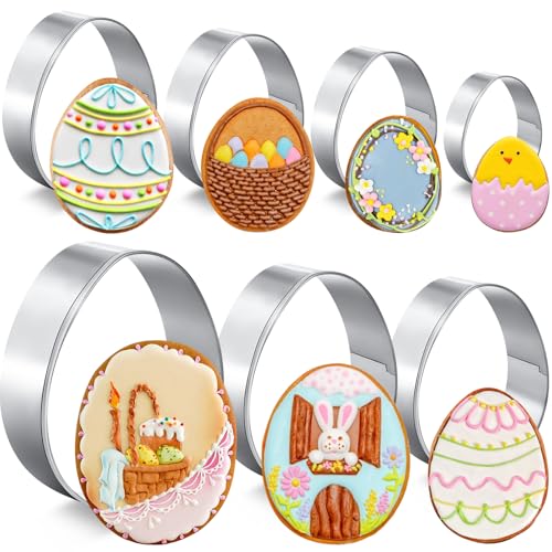 FHzytg 7 Stück Ausstechform Ei, Ausstecher Ei Ausstecher Osterei Ausstecher, Ausstechform Osterei Eier Ausstecher Osterei Ausstechformen Keksausstecher Ei Plätzchen Ausstecher Osterei Set