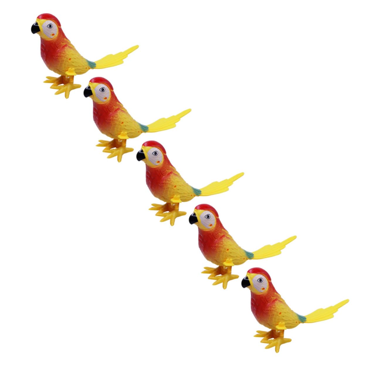 Milisten 5pcs Clockwork Parrot Wind-up Parrot Novelty Clockwork Clockwork Clockwork Wind-up Animal Parrot Wind-up Plaything Retro Wind-up Wind-up Abs