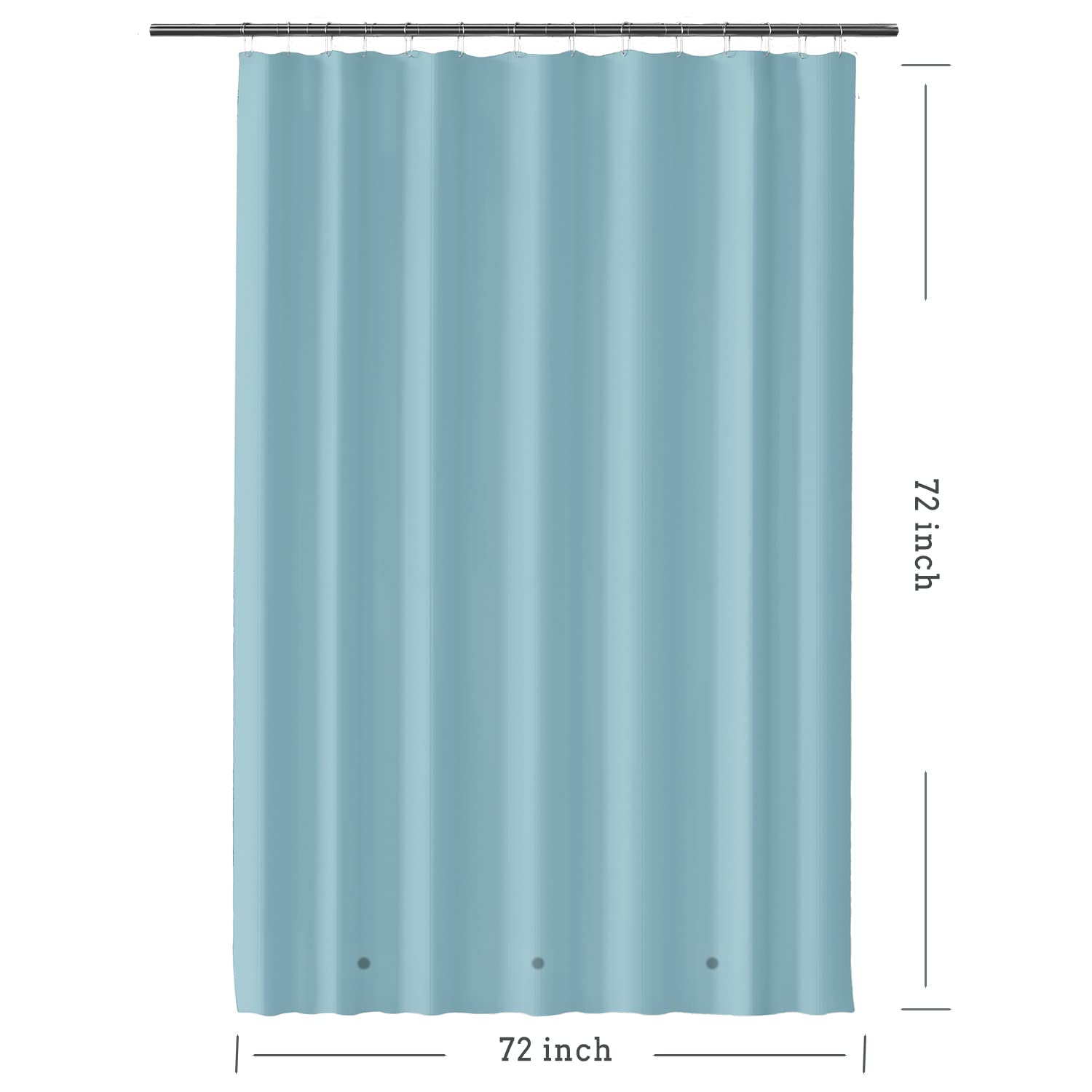 FINEBAT Light Blue Shower Curtain Liner 72" X 72" - Waterproof PEVA With Magnetic Weights & Grommets