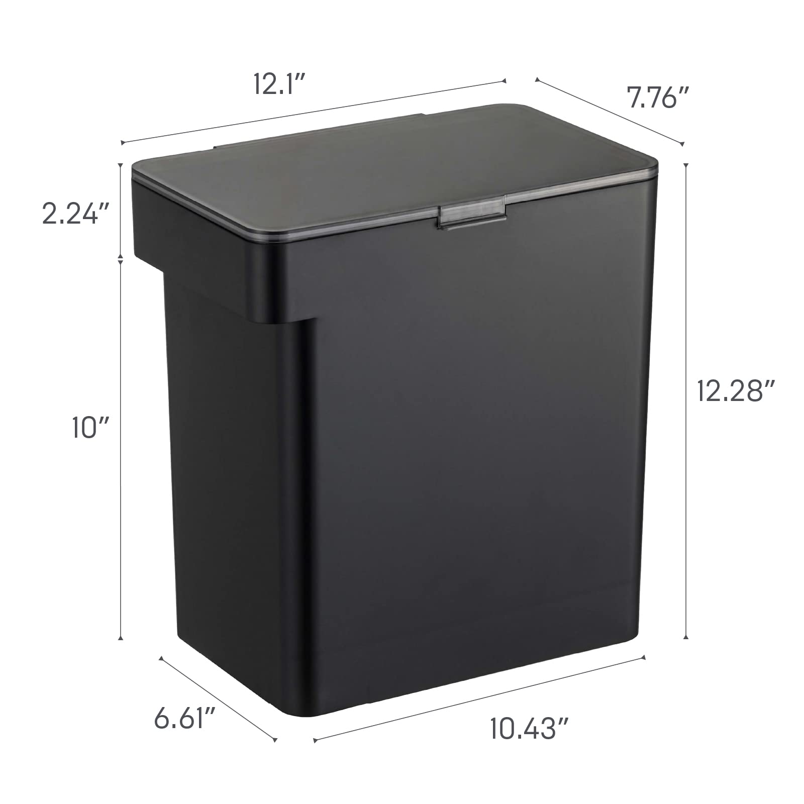 YAMAZAKI Home Tower - Contenedor hermético de almacenamiento de alimentos para mascotas, contenedor de comida para gatos y perros con tapa transparente y asa, grande, plástico ABS, 15 libras, 3.17