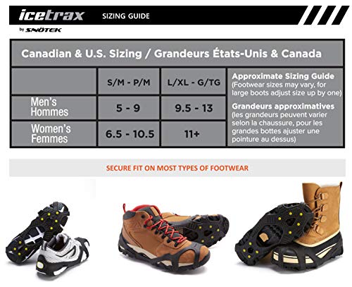 ICETRAX V3 Tungsten Winter Ice Grips for Shoes and Boots - Ice Cleats for Snow and Ice, StayON Toe, Reflective Heel