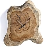Weltbild Teakholz Wanduhr modern 20-30cm - Ausgefallene Wanduhren als Wanduhr Holz Wanduhr Wohnzimmer Wanduhr Küche mit Uhrwerk mit Zeiger Jede Wanduhr Teakholz EIN Unikat