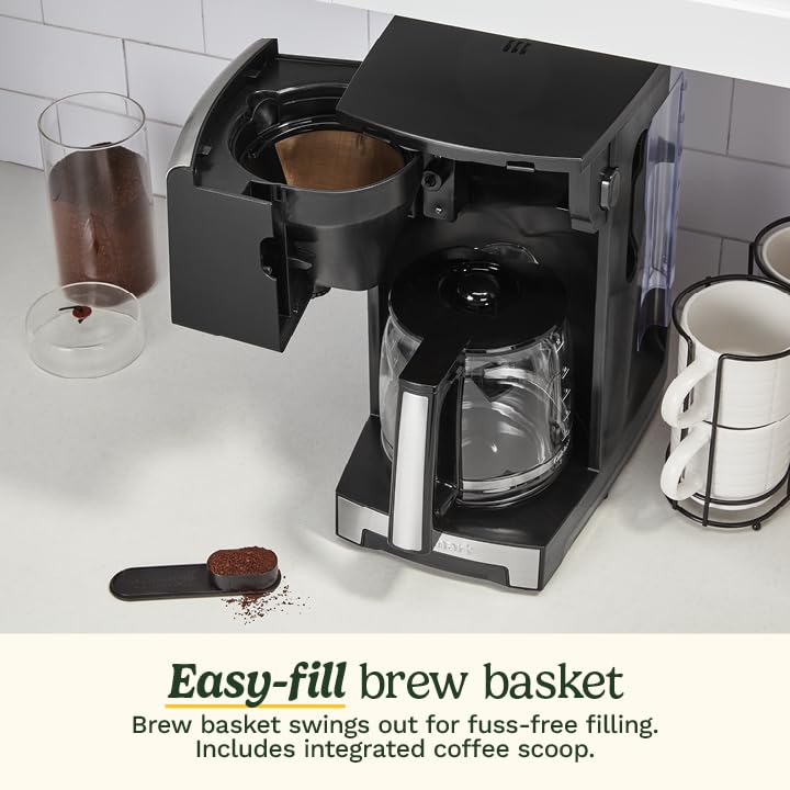 Image of Cuisinart Personal Brew 12-Cup Coffee Maker, Automatic Coffee Machine, Programmable Coffee Maker for Home Brewing Convenience with Adjustable Brew Strength, Stainless Steel /Black, DCC-12