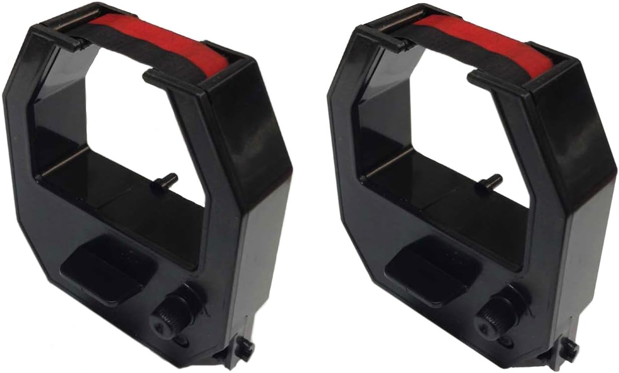 COMPUMATIC (2 Pack) Replacement Ribbon for uPunch HN3000 HN4000 FN1000 Time Clocks, 2 Color Black Red Ink, Compatible