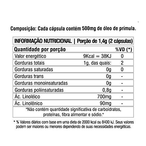 Óleo de Prímula GLA/LA - 2 unidades de 100 Cápsulas - VitGold