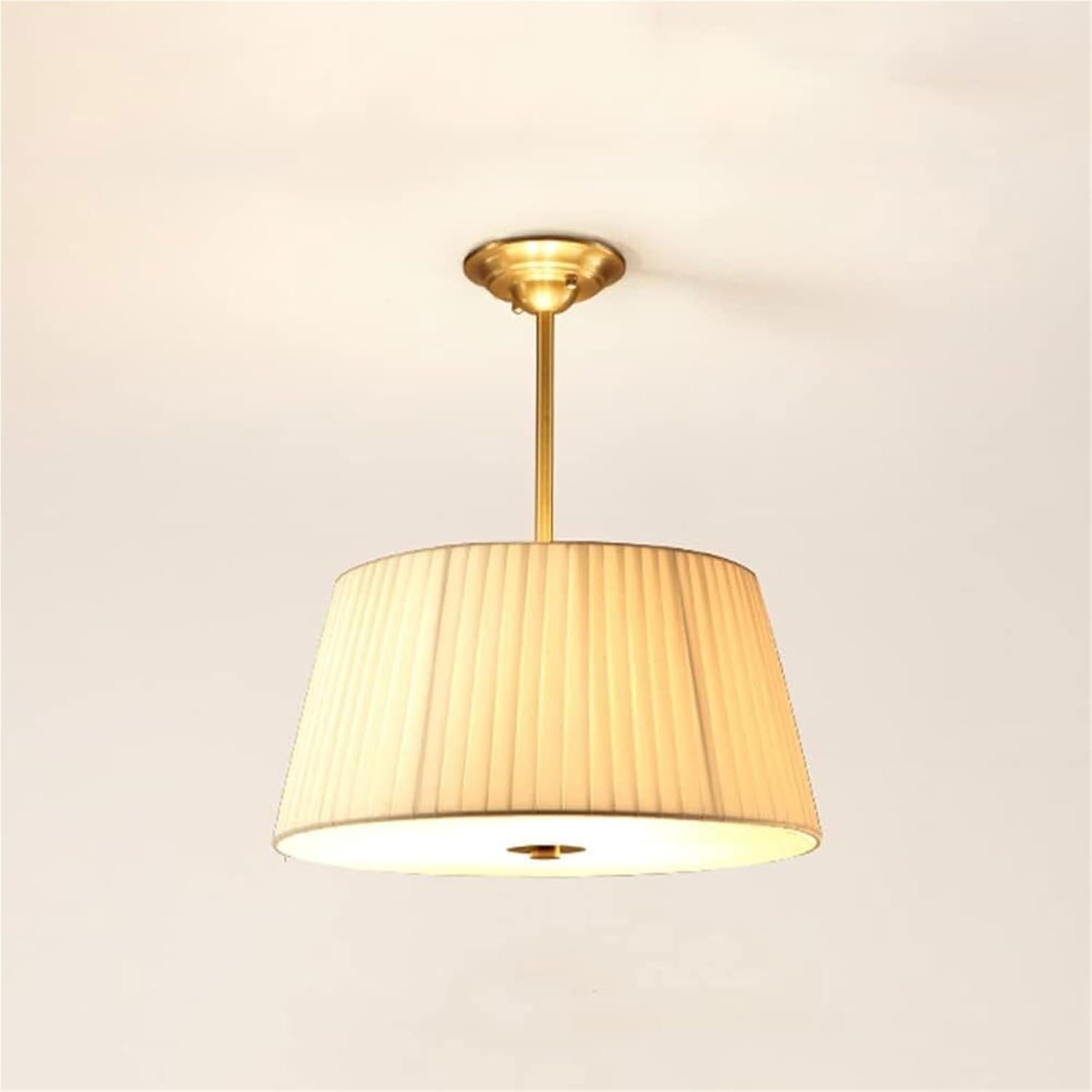 Chinese Style Ceiling Light, with Fabric Shade Living Room Brass Flush Mount Ceiling Lamp, Dining Table Close to Ceiling Lights, Modern Study Reading Ceiling Lighting Fixture(B)