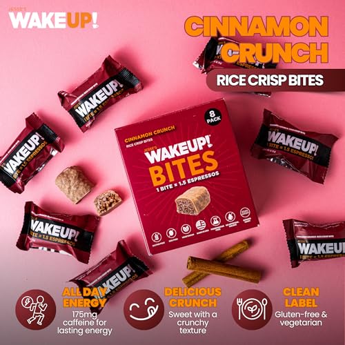 Image of WAKEUP! Caffeinated Cinnamon Bites, 1.5 Espressos, Gluten Free, 8 Pack